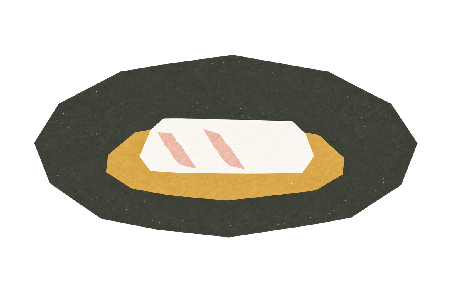 An ivory fish fillet with subtle rosy flesh markings on golden sabayon in a charcoal plate.